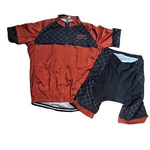 Kemaloce Cycling Jersey Set shirt with Pockets & 3D Cushion Shorts Large